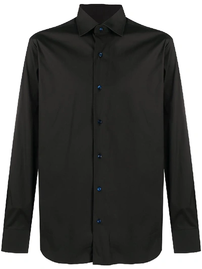 Shop Barba Button Down Shirt In Black
