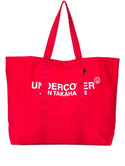 Shop Undercover Logo-print Tote Bag In Red