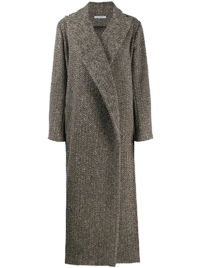 Shop Dušan Herringbone Double-breasted Coat In Blue