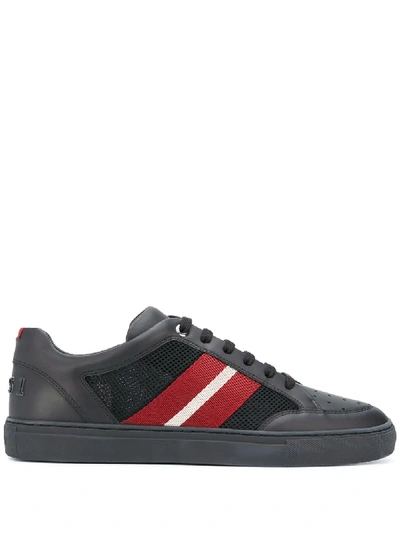 Shop Bally Stripe Low-top Sneakers In Black