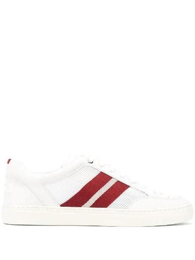Shop Bally Stripe Low-top Sneakers In White