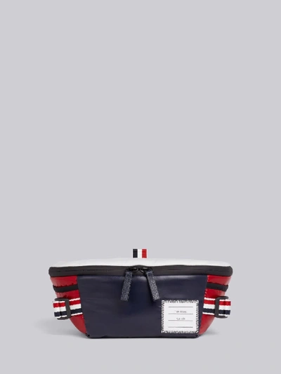 Shop Thom Browne Tricolor Ripstop Bumbag In Blue
