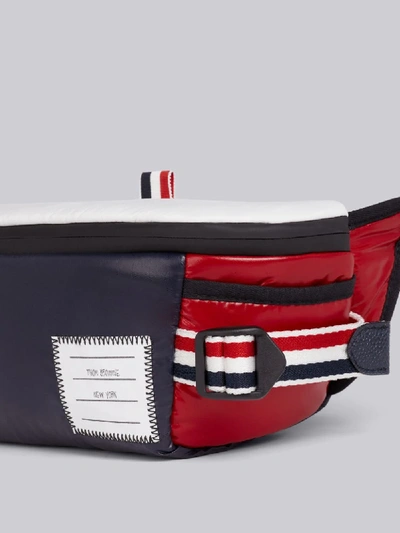 Shop Thom Browne Tricolor Ripstop Bumbag In Blue