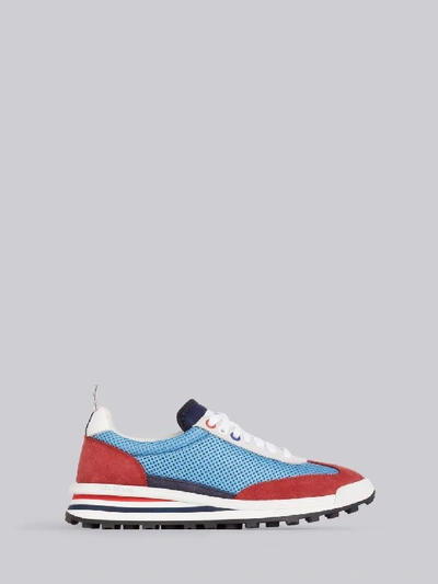 Shop Thom Browne Tricolor Nylon Tech Runner In Blue