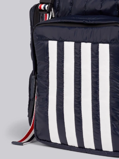 Shop Thom Browne Navy Quilted Ripstop Tricolor Webbing Handles 4-bar Backpack In Blue