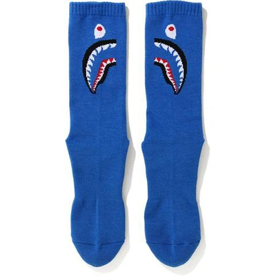 Pre-owned Bape  Shark Socks (fw20) Blue