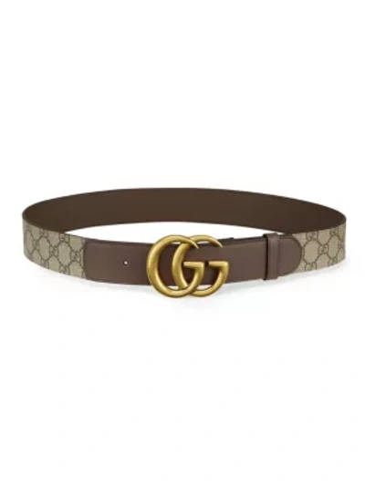 Shop Gucci Women's Gg Belt With Double G Buckle In Beige