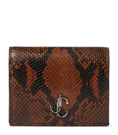 Shop Jimmy Choo Snake-embossed Leather Hanne Wallet