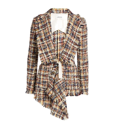 Shop Lanvin Asymmetric Tweed Jacket