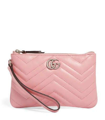 Shop Gucci Leather Marmont Matelassé Pouch