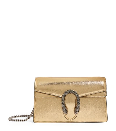 Shop Gucci Supermini Metallic Leather Dionysus Shoulder Bag