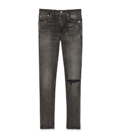Shop Saint Laurent Distressed Skinny Jeans