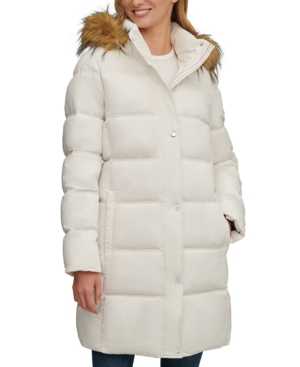Tommy Hilfiger Faux-fur-trim Hooded Puffer Coat, Created For Macy's In |