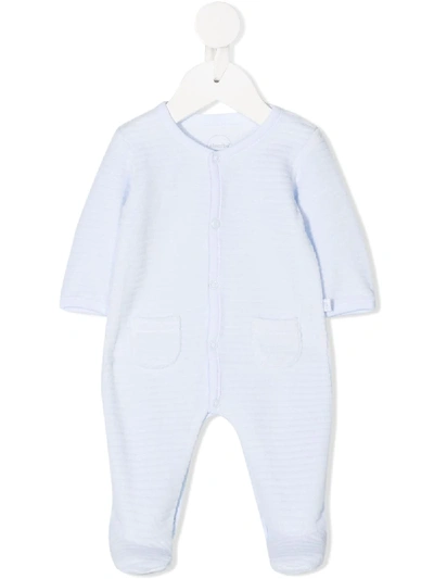 Shop Absorba Embroidered Long-sleeve Babygrow In Blue