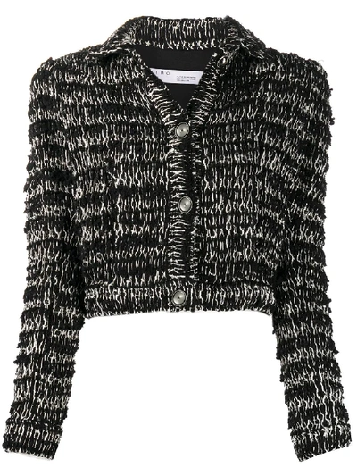 Shop Iro Cropped Chunky Knit Jacket In Black