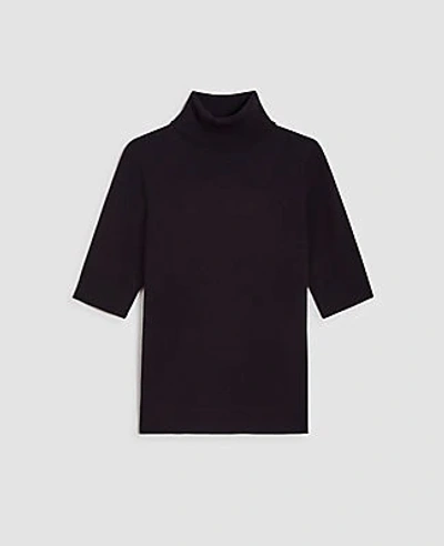Shop Ann Taylor Elbow Sleeve Turtleneck Sweater In Black