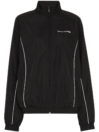 Shop Daily Paper Etrack Reflective Piping Jacket In Black