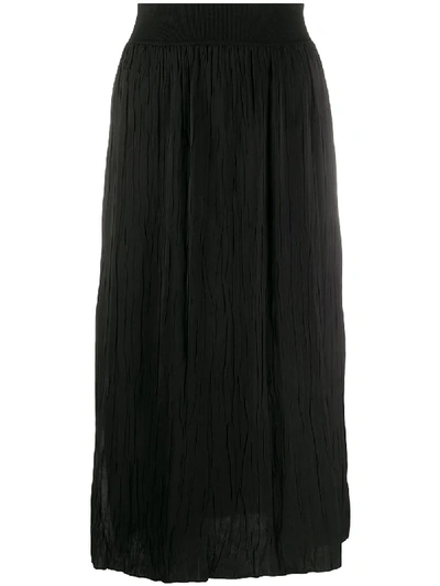 Shop Theory High-waisted Midi Skirt In Black
