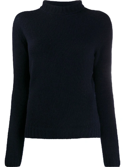 Shop Aragona Knitted Roll-neck Jumper In Blue