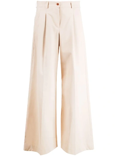 Shop Jejia Wide-leg Tailored Trousers In Neutrals