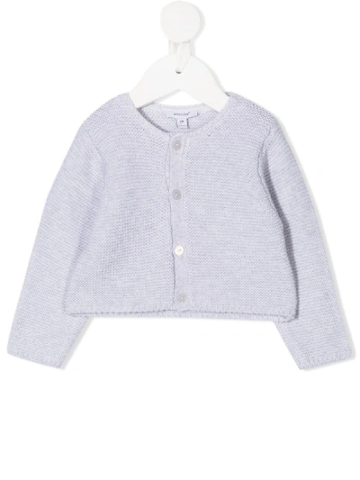 Shop Absorba Buttoned Cotton Cardigan In Grey