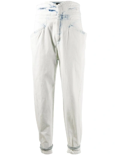 Shop Isabel Marant High-rise Tapered Jeans In White