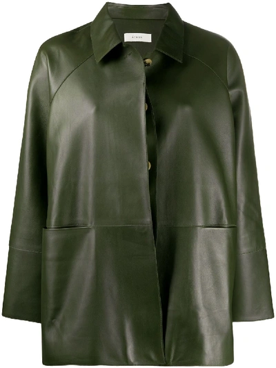 Shop Aeron Leather Jacket In Green