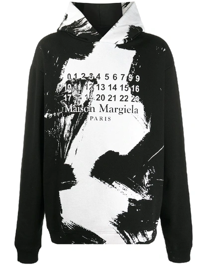 Shop Maison Margiela Paint-effect Hoodie In Black