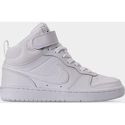 Shop Nike Big Kids' Court Borough Mid 2 Casual Shoes In White