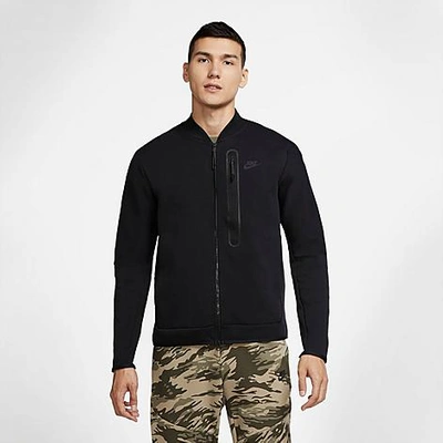 Shop Nike Men's Sportswear Tech Fleece Bomber Jacket In Black