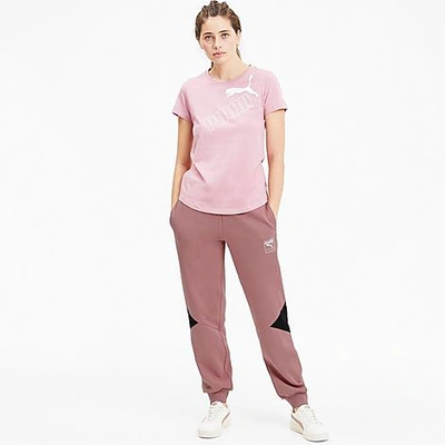 Shop Puma Women's Rebel Fleece Jogger Pants In Pink