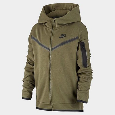 Shop Nike Boys' Sportswear Tech Fleece Full-zip Hoodie In Brown