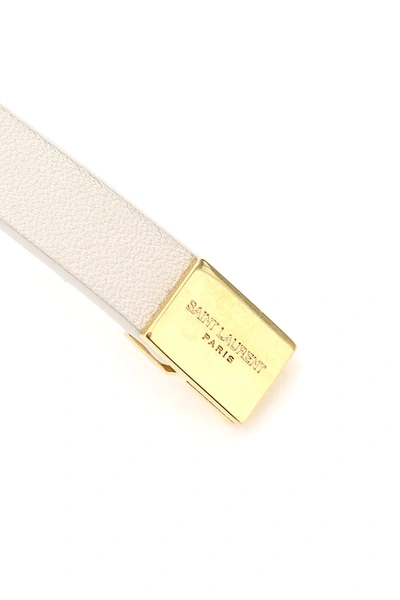 Shop Saint Laurent Leather Ysl Bracelet