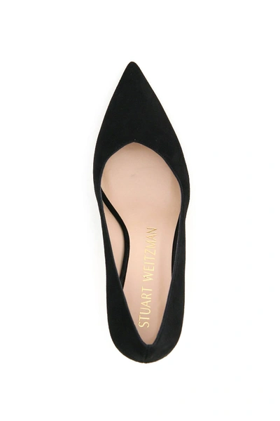 Stuart Weitzman Pointed-toe 75mm Leather Pumps In Black