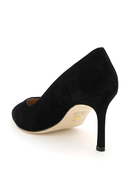 Stuart Weitzman Pointed-toe 75mm Leather Pumps In Black