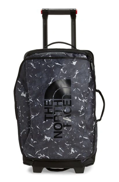 Shop The North Face Rolling Thunder 22-inch Wheeled Duffle Carry-on In Black Mountain Abstract Print