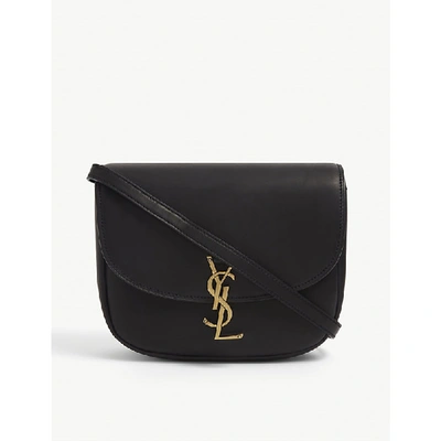 Shop Saint Laurent Womens Black Kaia Monogram Medium Leather Satchel Bag