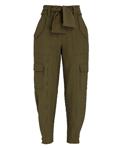 Shop Derek Lam 10 Crosby Elian Tie-waist Utility Pants In Olive