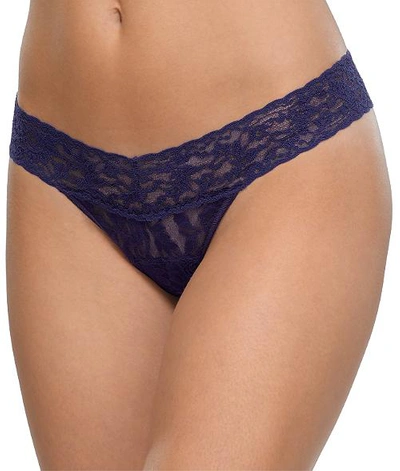 Shop Hanky Panky Signature Lace Low Rise Thong In Navy