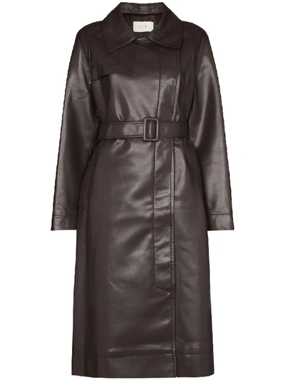 Shop Lvir Belted Trench Coat In Brown