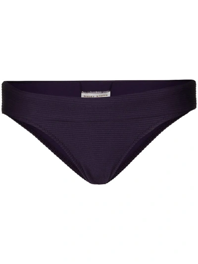 Shop Heidi Klein Ribbed-design Bikini Briefs In Purple