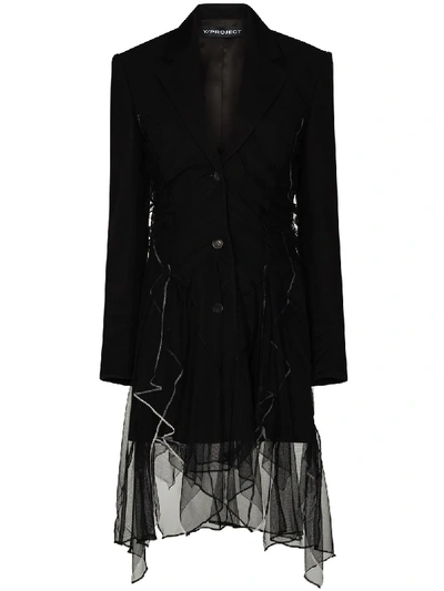 Shop Y/project Handkerchief Hem Blazer In Black