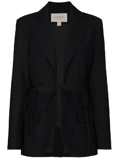 Shop Materiel Tie-waist Blazer In Black