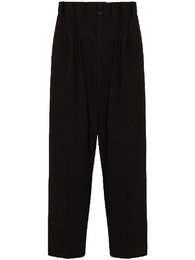 Shop Iroquois Wide-leg Trousers In Black