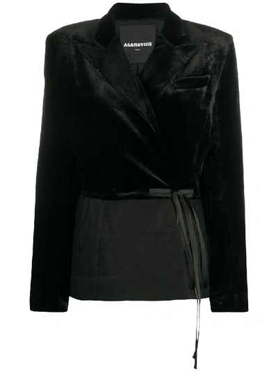 Shop Aganovich Velvet Wrap Blazer In Black