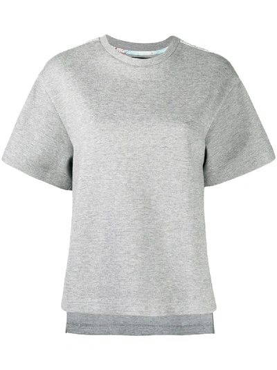 Shop Raeburn 1950's Silk Map Sweat T-shirt In Grey