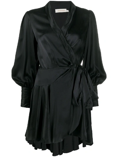 Shop Zimmermann Wrap-around Dress In Black