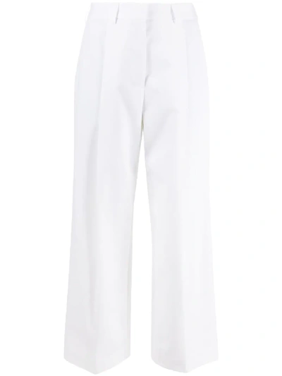Shop Jejia Wide-leg Cropped Trousers In White