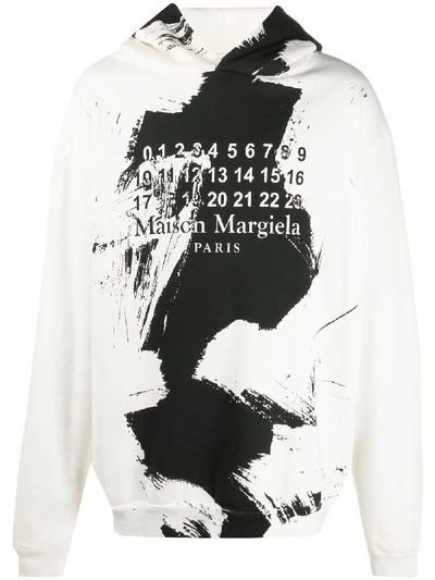 Shop Maison Margiela Paint-effect Hoodie In White