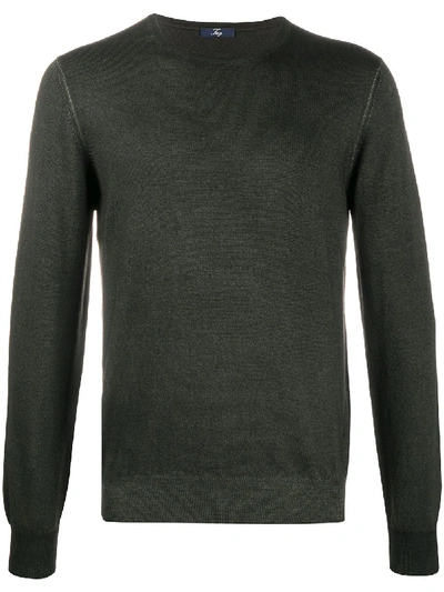 Shop Fay Crew-neck Wool Pullover In Green